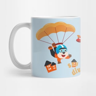 Vector illustration of a cute skydiver. Mug